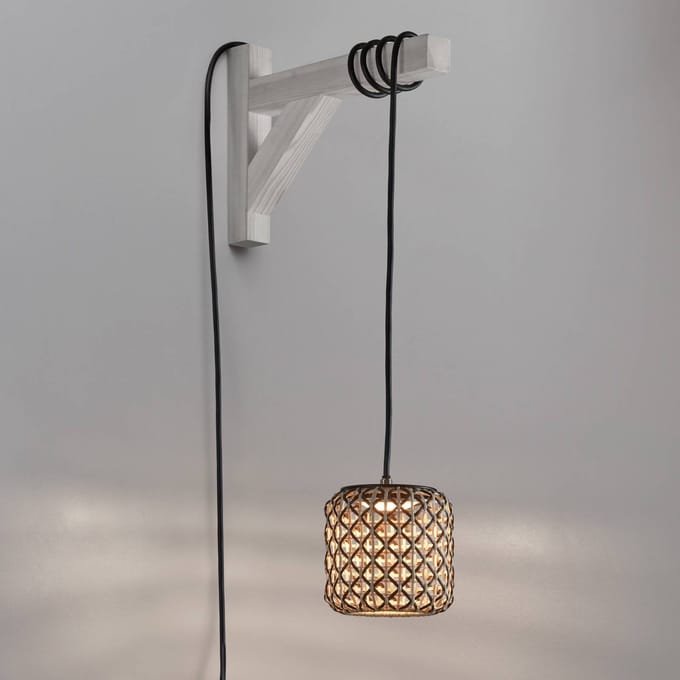 Bover Nans S/16/H LED hanglamp, stekker, bruin