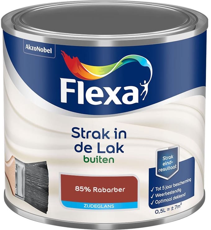 Flexa - Strak In De Lak Buitenlak Zijdeglans - 85% Rabarber - Mengverf - 500 Ml