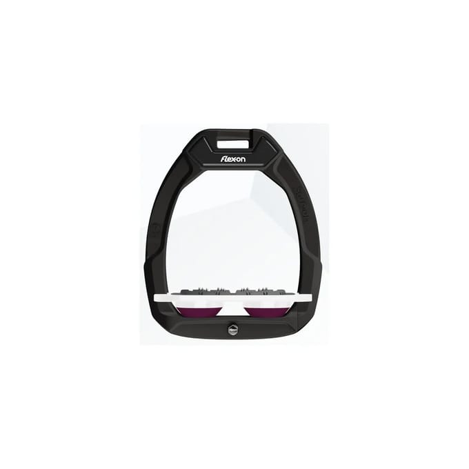 Veiligheidsstijgbeugels Plat Ultra Grip Zwart/Wit/Paars Flex-On Safe-On