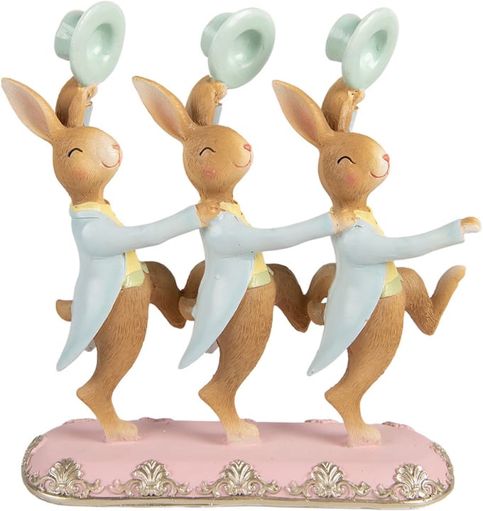 Clayre & Eef Decoratie Beeld Konijn 23x8x25 cm Bruin Kunststof