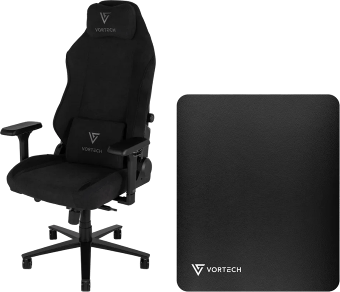 Vortech Prestige Plus Gamestoel Zwart + Vortech Vloermat Zwart