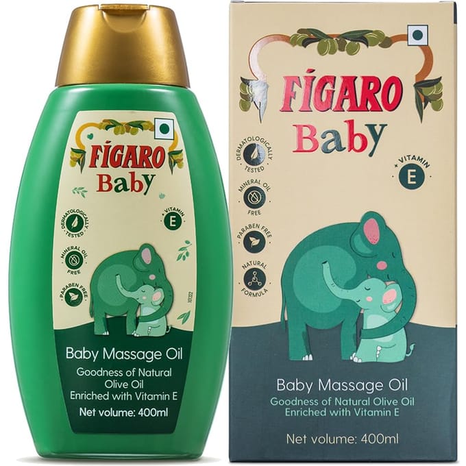 Figaro Baby Massageolie 400 ml Pak van 1 | Natuurlijke Olijfolie & Vitamine E voor Zachte Gevoede Babyhuid brown