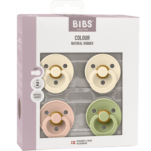 BIBS Pacifier Colour Latex Size 2 Ivory Mix 4 st