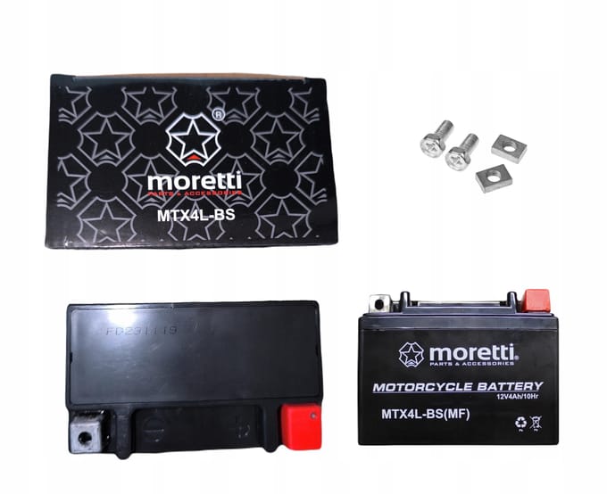 Moretti-accu, 12 V, 4 Ah, AGM (gel), startstroom 50 A, AKUYTX4L-BSXMOR000
