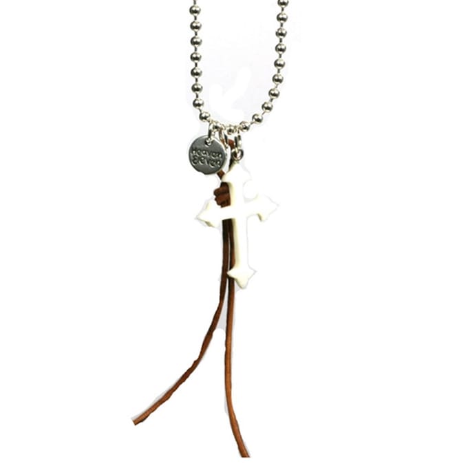 Heaven Eleven Men - heren - Ketting - ballchain - wit - kruisje - hertegewei