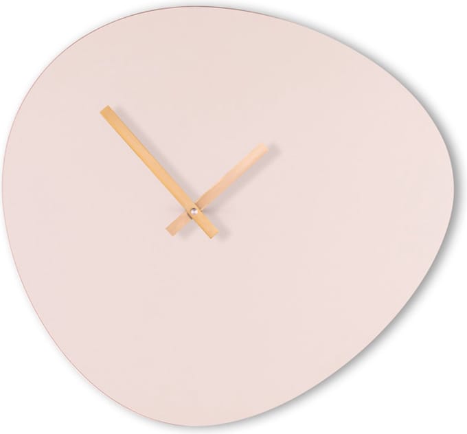 KLOQ - Wandklok 'Pebble' Zand Grijs & Gouden wijzers