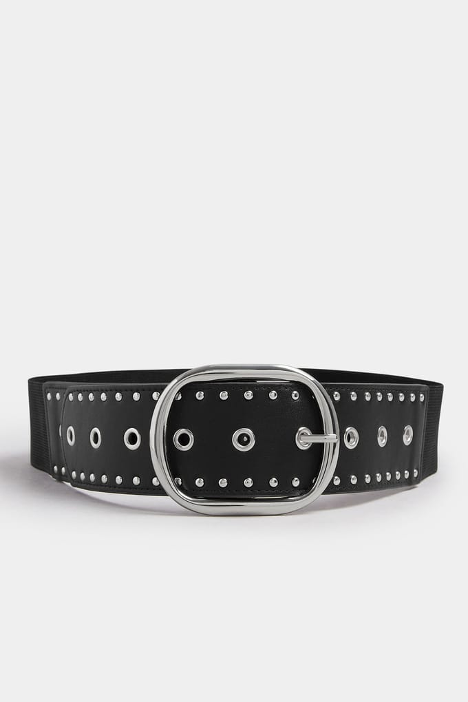 Yours Zwarte Stretchriem Met Brede Oogjessize 50-52