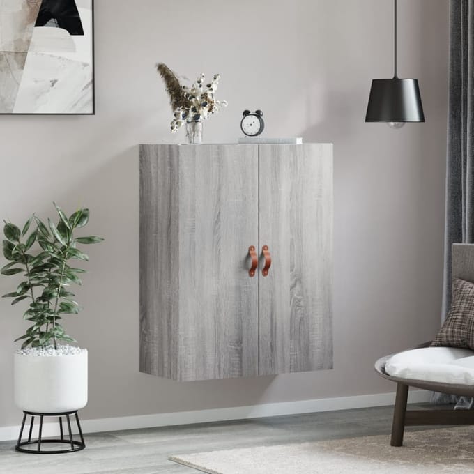 vidaXL - Wandkast - 69,5x34x90 - cm - grijs - sonoma - eikenkleurig