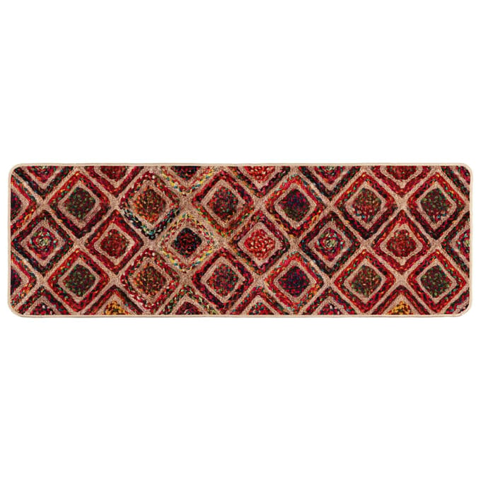 vidaXL - Tapijt - Runner - MARSA - Meerkleurig - 50 - x - 100 - cm - Polyester - en - PVC
