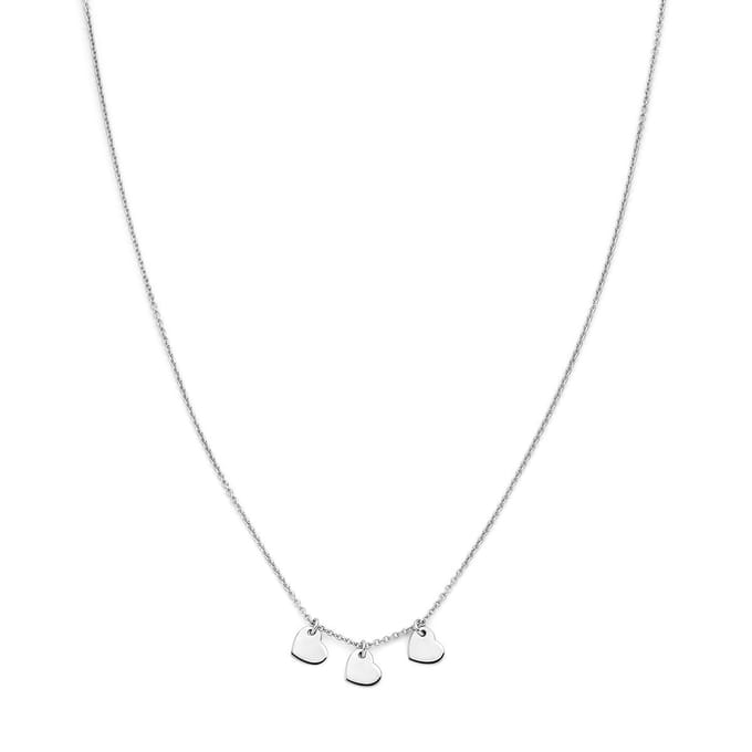 zilver gerhodineerd collier hartjes 36 + 2 cm 1338234