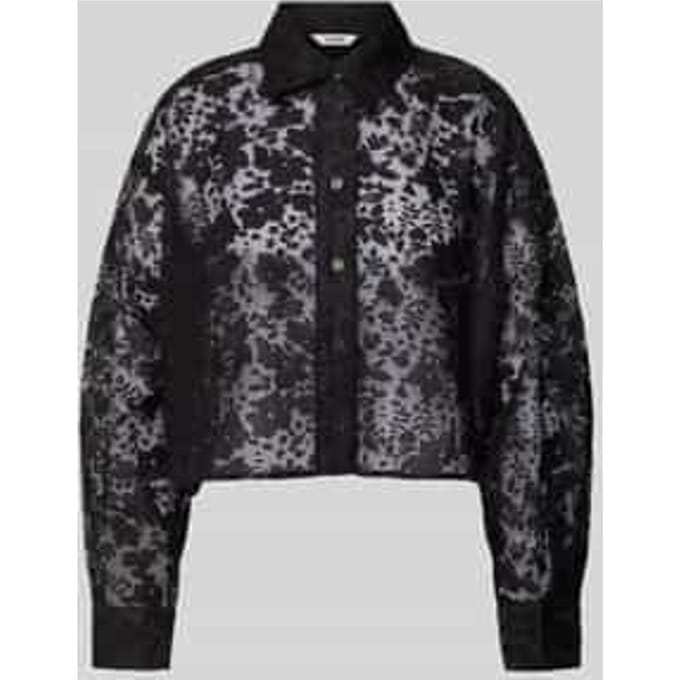 Regular fit overhemdblouse in semi-transparant design, model 'Emele'