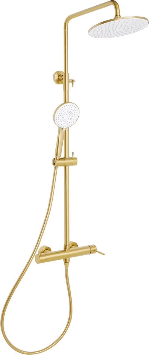 PUYEHUE - Douchemengkraan set met regendouche - Goud - Messing