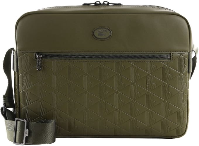 LACOSTE Schoudertas Nomogramme Airline Reporter Bag Ivy Green Olijfgroen