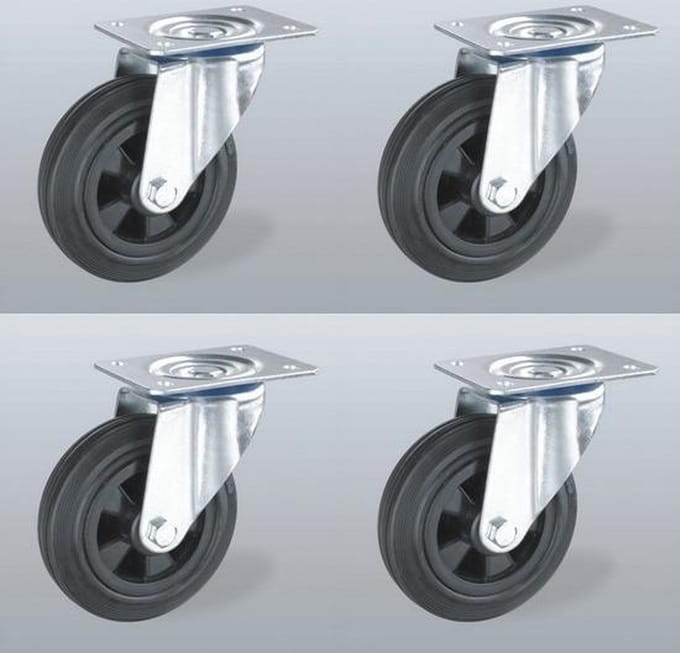 Stoel zwenkwieltje met centraal gat - 40mm - 30kg