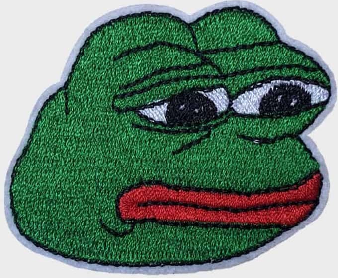 Patchy® – Pepe The Sad Frog Strijkpatch - Strijkapplicatie - Strijkembleem - Badge - Patches - Carnaval