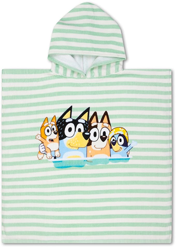 Swim Essentials - poncho - 65 x 65 cm - kind - Gestreept - 100% katoen - Blauw/Wit