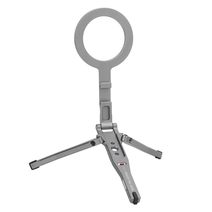 Magnetisch Telefoonstatief Opvouwbaar Mobiele Telefoon Statief Standaard Selfie Stick Aluminiumlegering Antislip gray