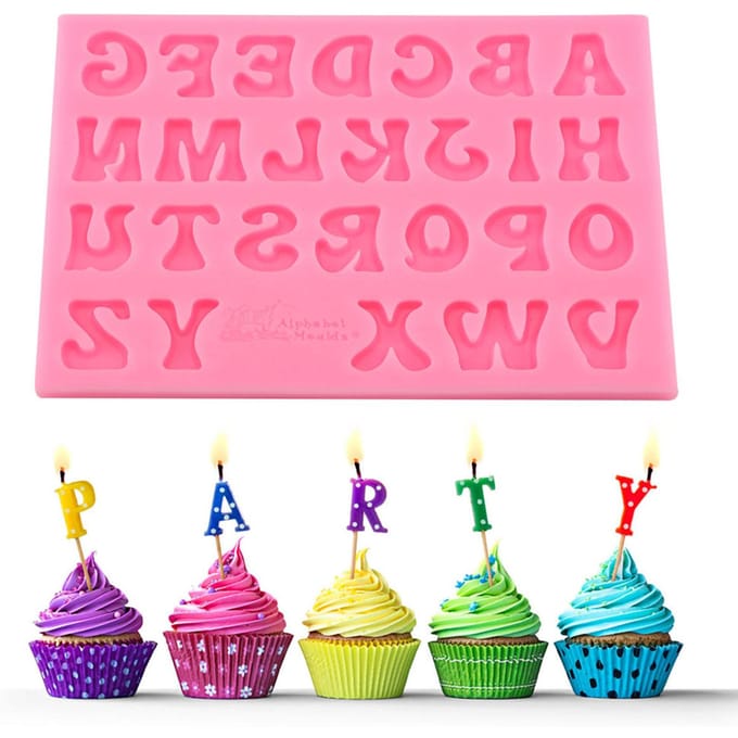 Moules en Silicone Forme Lettres Gâteau Fondant Chocolat Outil de Décoration Pinkish