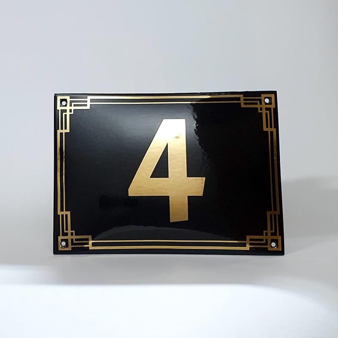 Art deco | jaren ’30 | luxe emaille huisnummer - 4