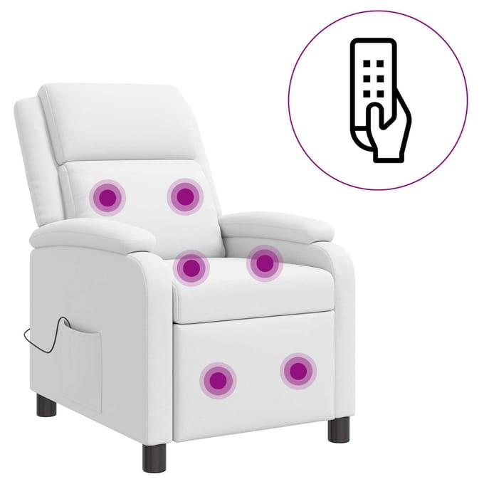vidaXL - Massage - Relaxstoel - Wit - Kunstleer