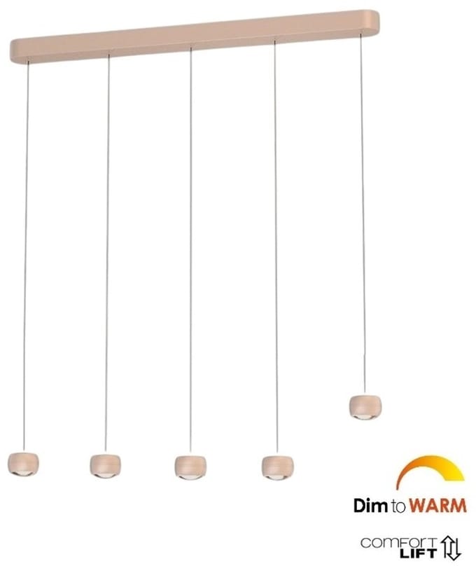 Freelight - Hanglamp Cosmo 5 lichts L 120 cm comfortlift beige