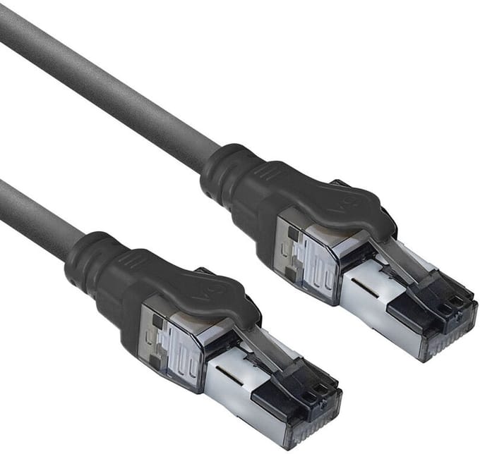 ACT Zwarte 2 meter S/FTP CAT6A IDC 4PPoE / PoE++ 100W LSZH patchkabel snagless met RJ45 connectoren FB4902