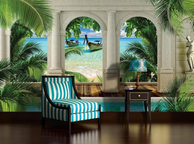 Tropical Beach Photo Wallcovering