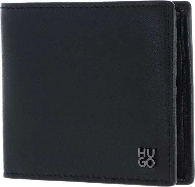 HUGO Leren Portemonnee Wallet Black Zwart