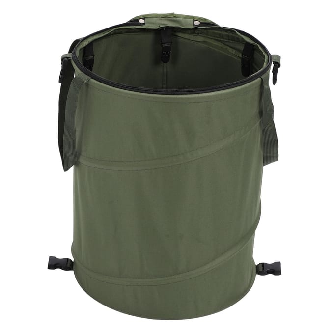 Camping Vuilnisbak met Ritsdeksel 24 Gallon Grote Capaciteit Opvouwbaar Draagbaar Tuinafval gray