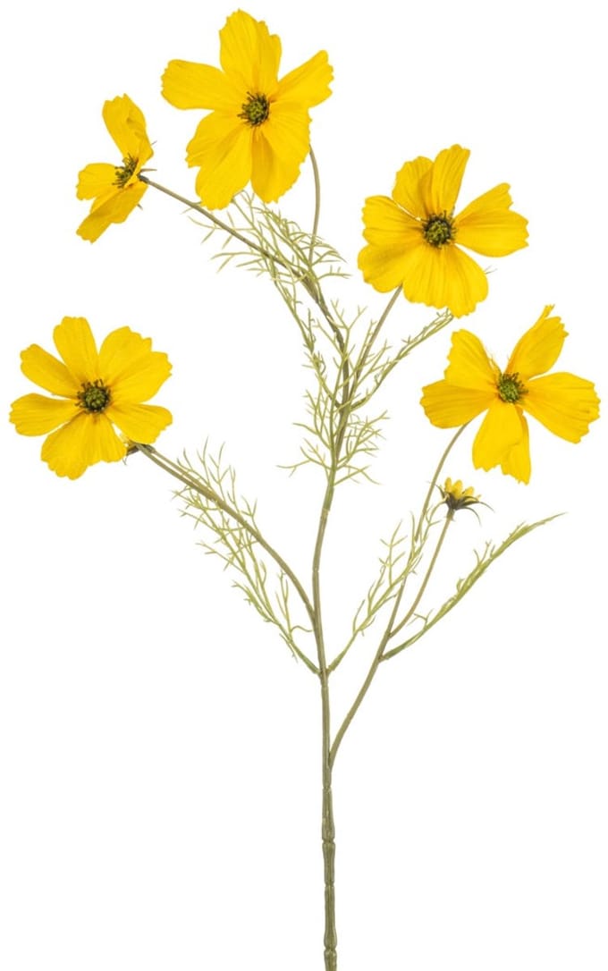 Emerald - Kunstbloem Cosmos 75cm geel - Kunstplant voor binnen