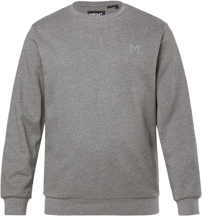 Men Plus - Heren - Sweatshirt basic ronde hals - Grijs melange - Maat L