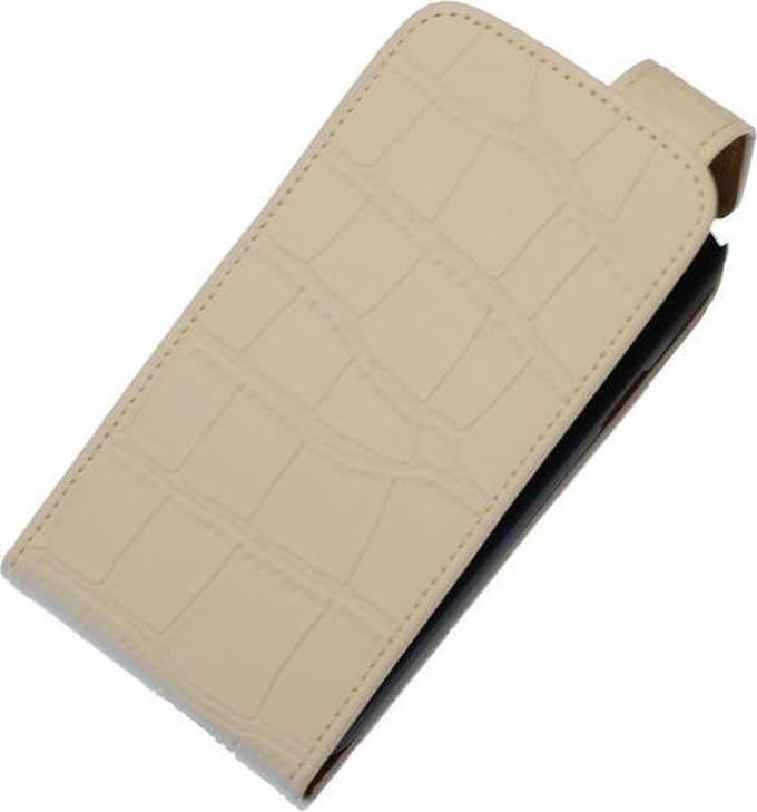 Wit Krokodil Classic Flip case hoesje voor Samsung Galaxy S5