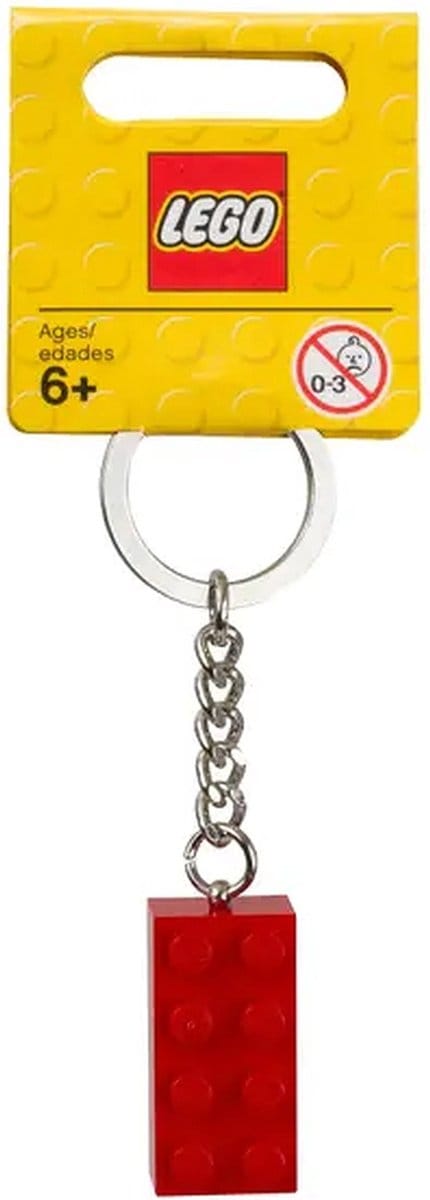 LEGO Sleutelhanger - Rood Steentje - LEGO Blokje