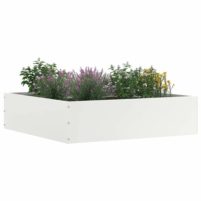 vidaXL - Gazonrand - 50 - x - 50 - x - 13 - cm - Staal - Wit