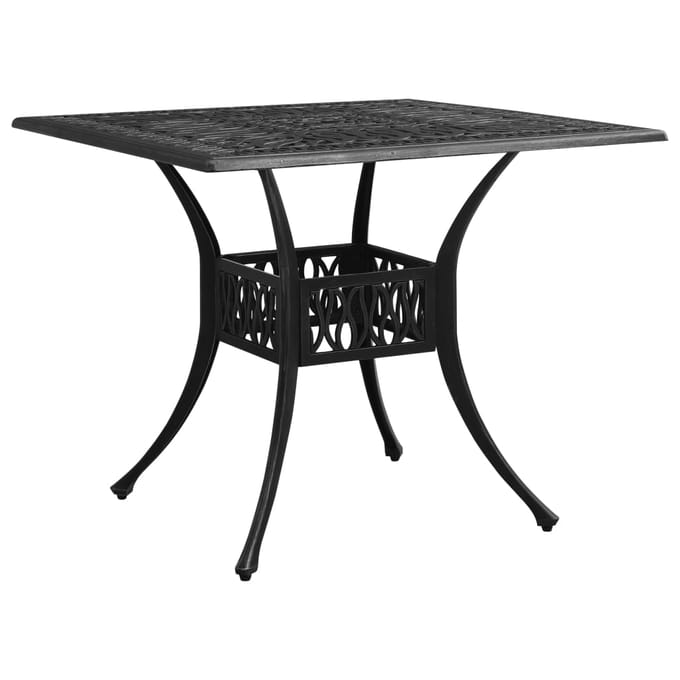 vidaXL - Tuintafel - 90x90x73 - cm - gietaluminium - zwart