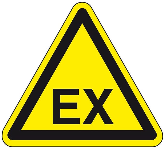Waarschuwingssticker EX explosiegevaar 300 mm