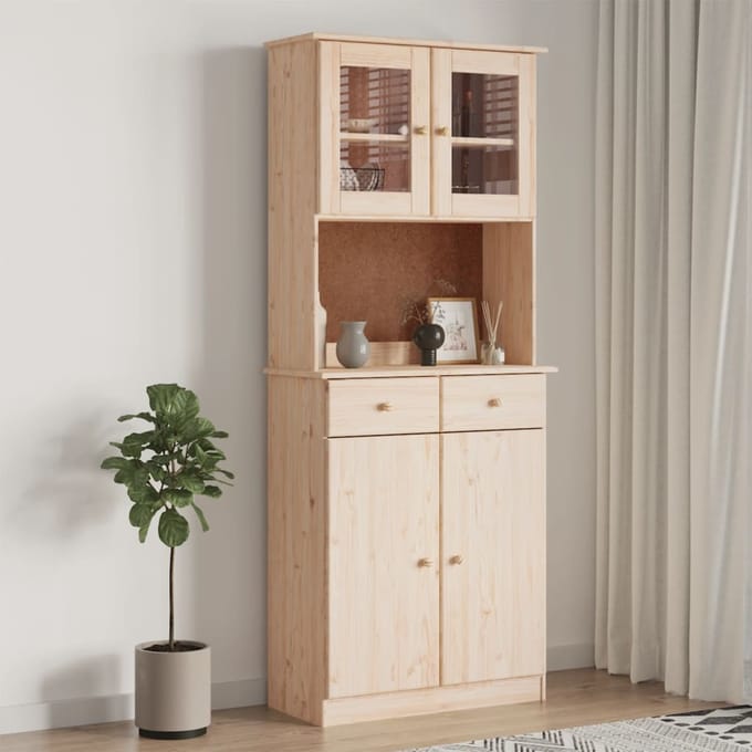 vidaXL - Hoge - kast - ALTA - 77x35x188 - cm - massief - grenenhout