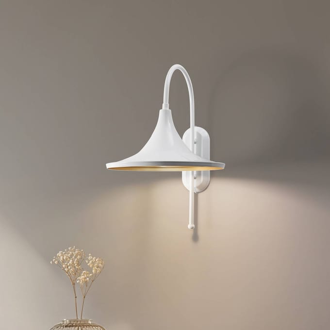 ROYALTECH Enjolino wandlamp, wit, hoogte 48 cm, metaal, E27