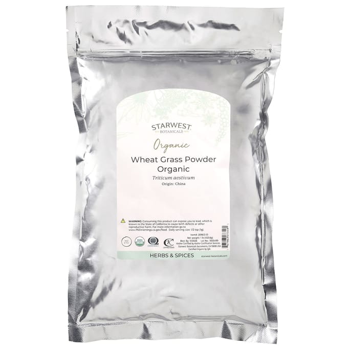 Biologisch Tarwegraspoeder, 1 lb (453.6 g)