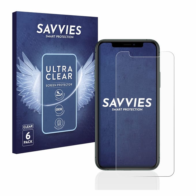 Savvies - Screenprotector voor Apple iPhone 11 Pro - Folie Beschermfolie transparant 6 Stuks