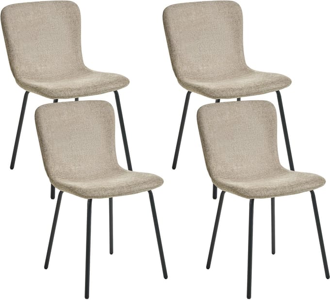 CALDWELL - Eetkamerstoel set van 4 - Beige - Polyester