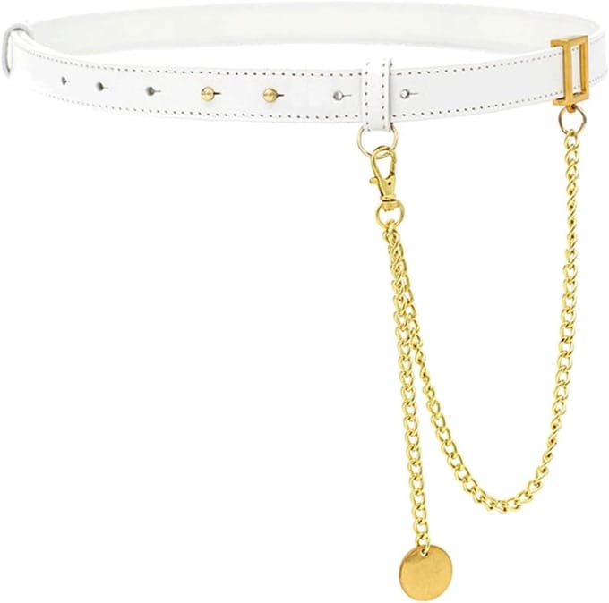 Dames Riem - Dunne Leren Riem - Outfit Completeren - Volledig Verstelbaar - 100 cm - Wit