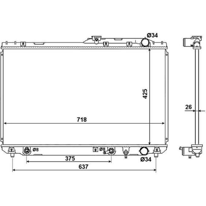 Radiator, motorkoeling NRF 53962