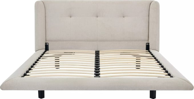 Vente-unique Bedframe stof beige 140 x 190 cm