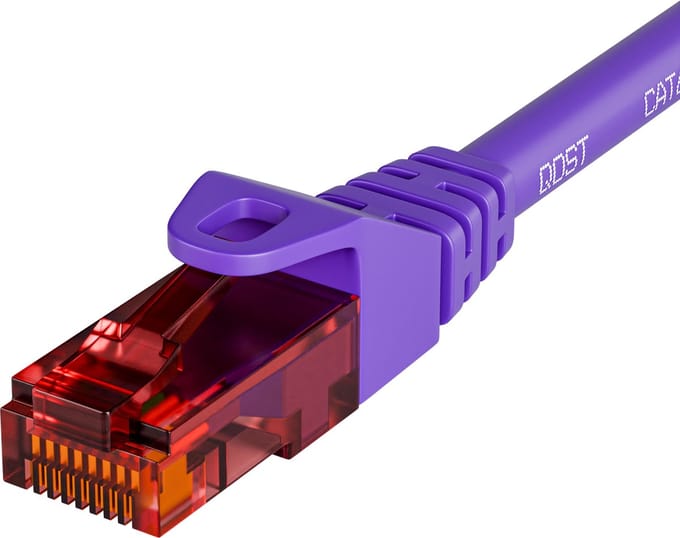 Qost - CAT6 internetkabel - 100% koper / UTP - 10 Gbps / 250 MHz - RJ45 Connectoren - Patchkabel / Netwerkkabel - 2 meter - Paars