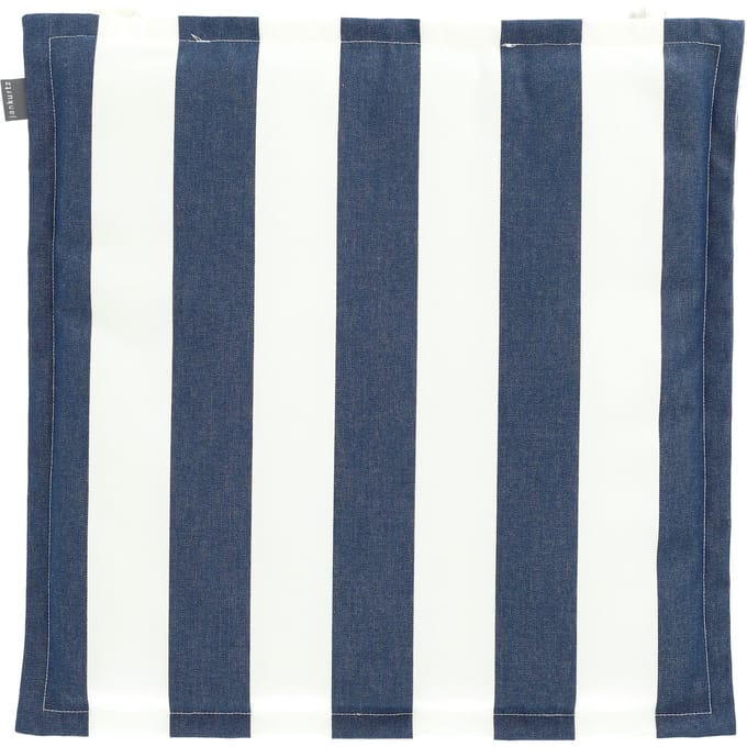 Jan Kurtz Zitkussen met fijne blokstreep - blauw