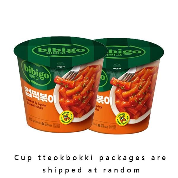 bibigo Tasse de Tteokbokki/Gâteaux de riz sautés épicés (Original, épicé, fromage) Original x 2PCS