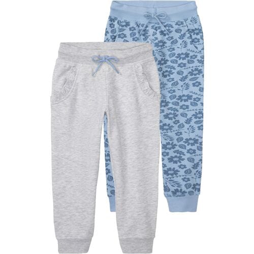 LUPILU 2 kinder joggingbroeken (Blauw/grijs, 122/128)