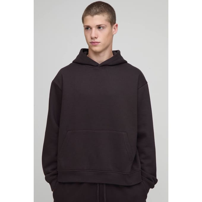 Essential Oversized Boxy Hoodie | Chocolate | Size Small