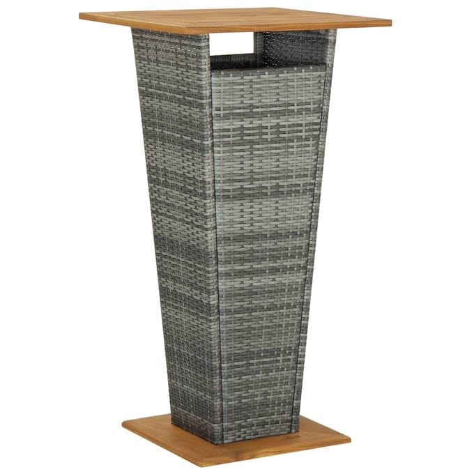 vidaXL - 5-delige - Tuinbarset - met - kussens - poly - rattan - grijs